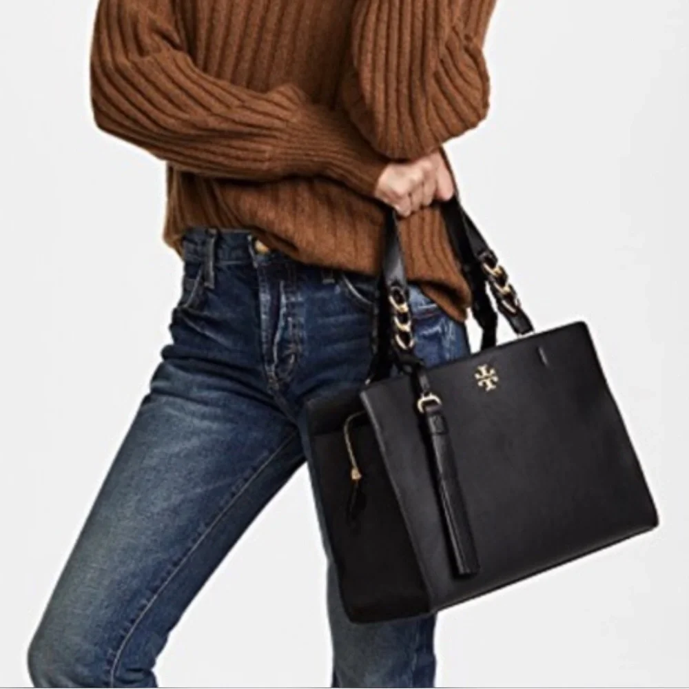 💯$578 Tory Burch Brooke Smooth Leather Satchel Bag - Picture 4 of 16